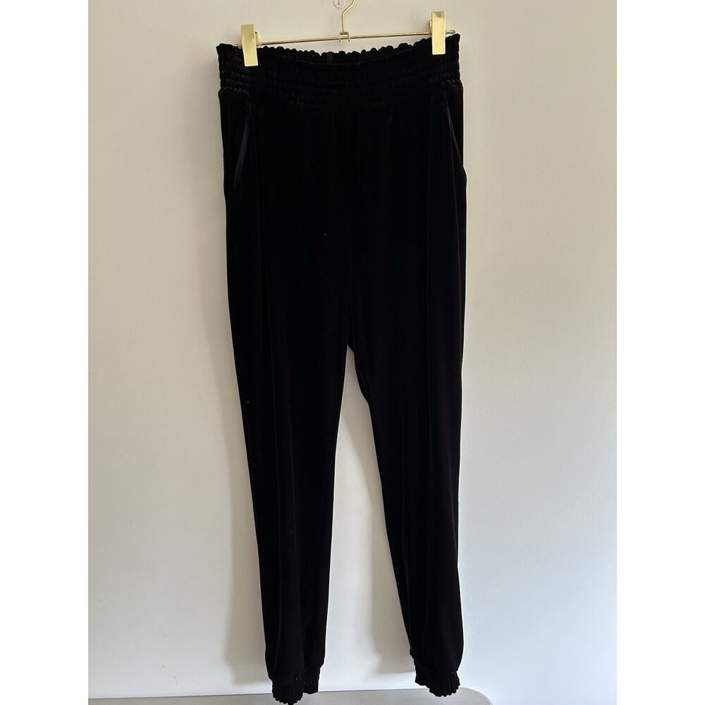 Commando Velvet‎ Jogger Pants Smocked Womens Pull On Elastic Size Large Stretch